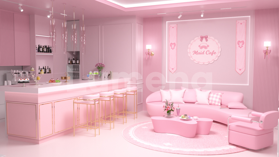 버튜버 방송배경 메이드 카페 Maid Cafe